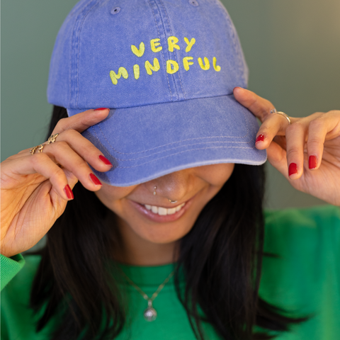 'very mindful' blue hat