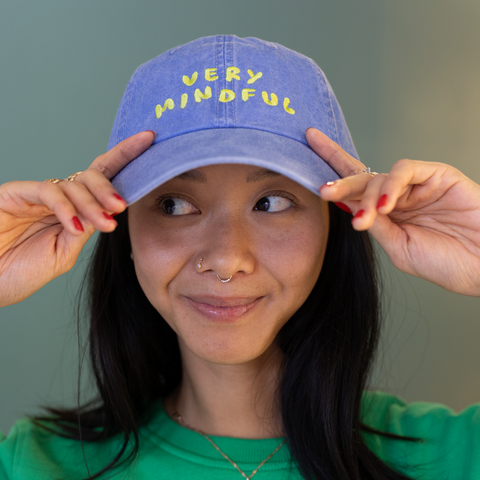 'very mindful' blue hat