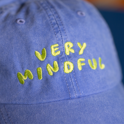 'very mindful' blue hat