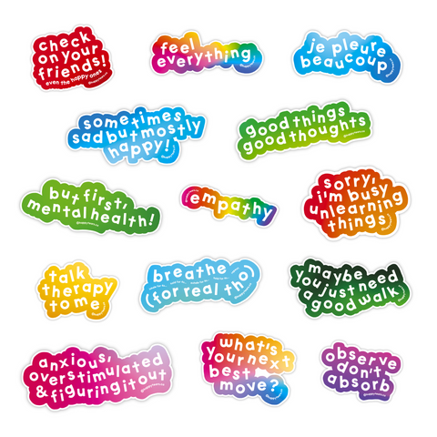 anxious, overstimulated & figuring it out - vinyl sticker