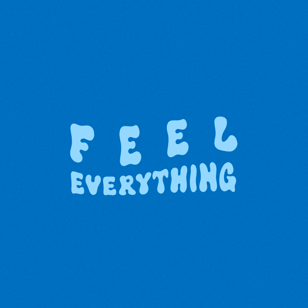 'feel everything' sweat à capuche bleu roi