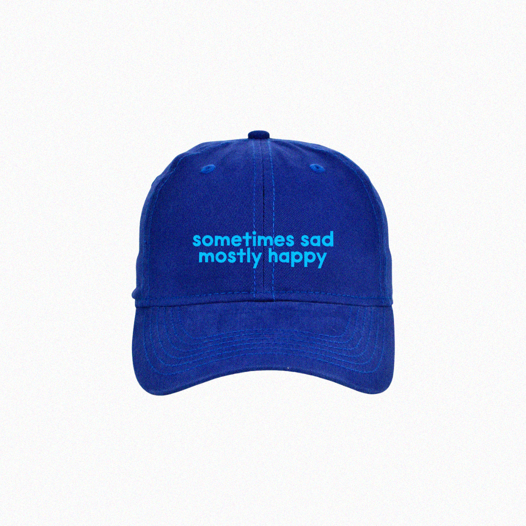 casquette 'sometimes sad, mostly happy'