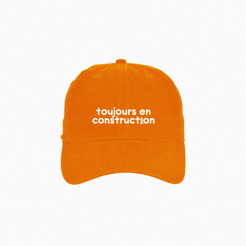 Chapeau de papa «toujours en construction» en orange montréal