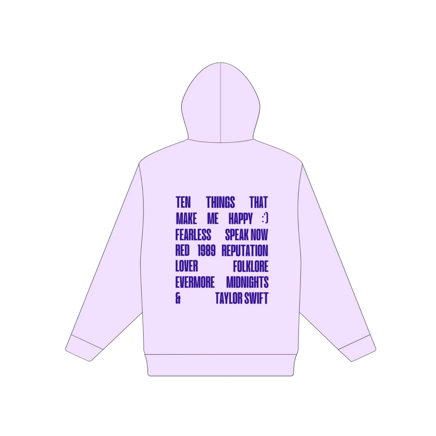 'ht loves ts' swiftie hoodie in lavender haze